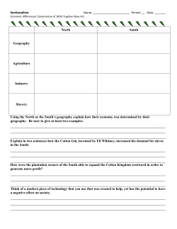 Sectionalism Using the North or the South`s geography explain how