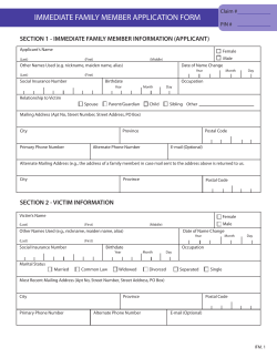 Immediate Family Member Application