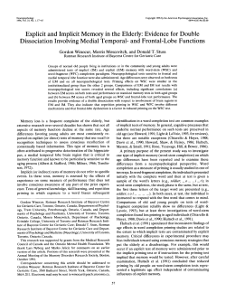 Explicit and Implicit Memory in the Elderly: Evidence for Double