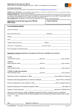 Application Form for the issue of a FIE