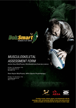 BokSmart Musculoskeletal Assessment for Rugby Players
