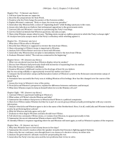 1984 Quiz &ndash; Part 2, Chapters 5-9 (first half) Chapter Five &ndash; V