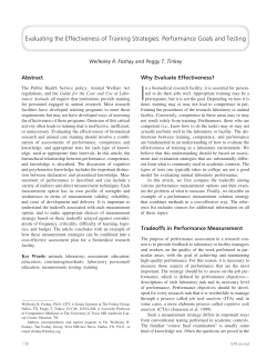 Evaluating the Effectiveness of Training Strategies: Performance