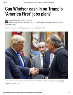 Can Windsor cash in on Trump`s `America First` jobs plan?