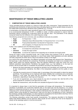 maintenance of tissue simulating liquids