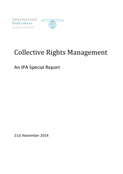 Collective Rights Management - International Publishers Association