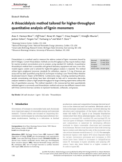 A thioacidolysis method tailored for higher‐throughput quantitative