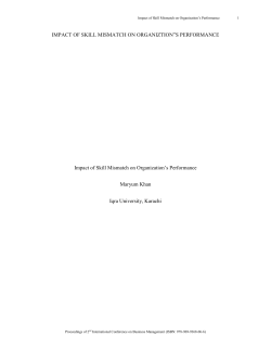 Impact of Skill Mismatch on Organization`s Performance