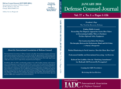 January 2010 - International Association of Defense Counsel