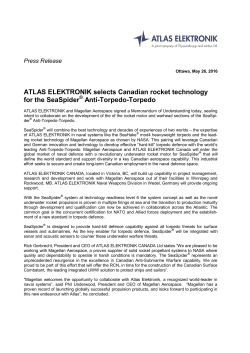 ATLAS ELEKTRONIK selects Canadian rocket technology for the