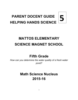 Fifth Grade - Math/Science Nucleus