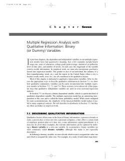 Multiple Regression Analysis with Qualitative Information: Binary (or
