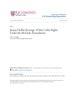 Jimmy Hoffa`s Revenge: White-Collar Rights Under the McDade