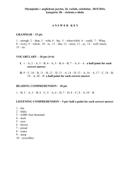 Olympi&aacute;da v anglickom jazyku, 26. ročn&iacute;k, celo&scaron;t&aacute;tne 2015