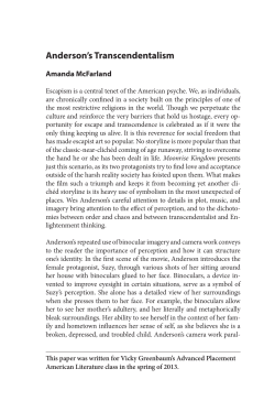 Anderson`s Transcendentalism