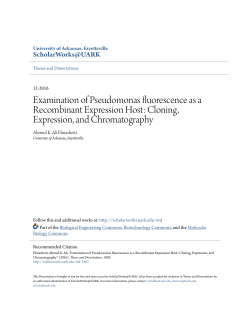 Examination of Pseudomonas fluorescence as a Recombinant