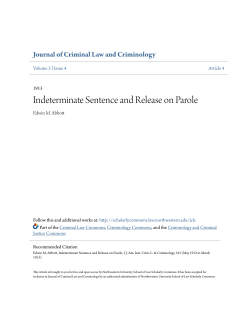 Indeterminate Sentence and Release on Parole