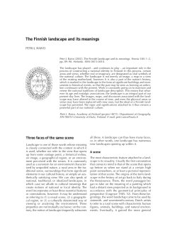 The Finnish landscape and its meanings - Fennia