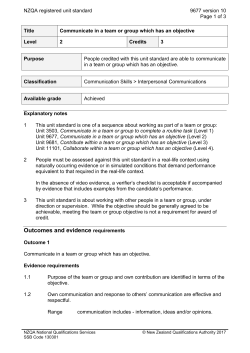 9677 Participate in a team or group which has an objective