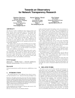 Towards an Observatory for Network Transparency Research