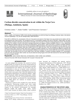 Carbon dioxide concentration in air within the Nerja Cave (Malaga