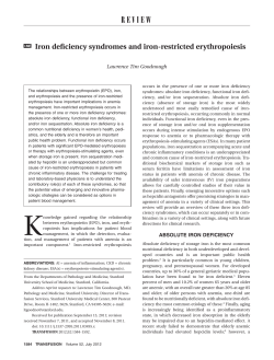 Iron deficiency syndromes and iron