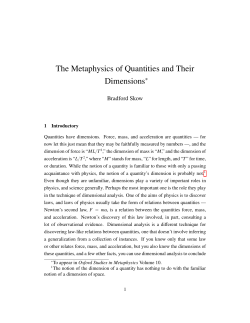 The Metaphysics of Quantities and Their Dimensions