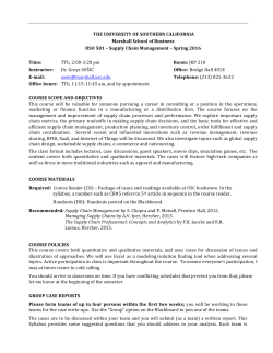 Syllabus - University of Southern California