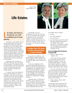Life Estates - BC Notaries