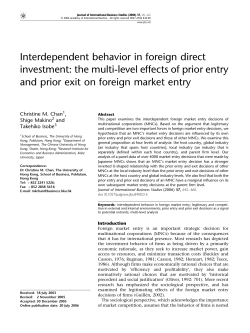 Interdependent behavior in foreign direct investment: the multi