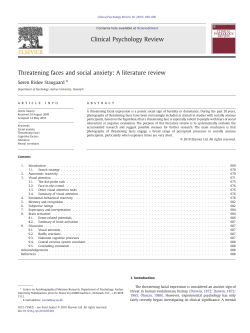 Threatening faces and social anxiety: A literature review