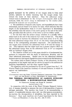 THE THERMAL DECOMPOSITION OF GASEOUS NITROGEN