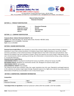 PRODUCT IDENTIFICATION Product name : Potassium Chromate
