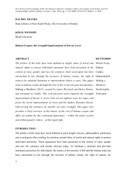 Habeas Corpus: the wrongful imprisonment of Steven Avery