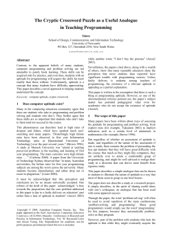 The Cryptic Crossword Puzzle as a Useful Analogue in Teaching