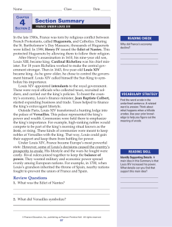Section Summary Ch.4.2: France Under Louis XIV