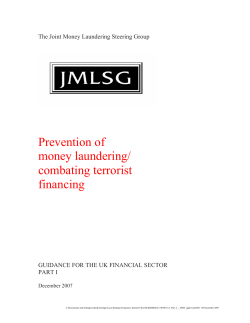 Prevention of money laundering/ combating terrorist financing