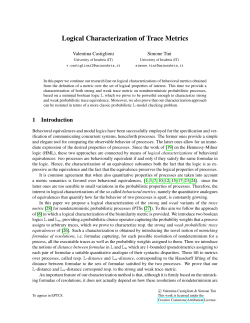 Logical Characterization of Trace Metrics