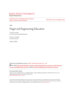 Piaget and Engineering Education - Iowa State University Digital