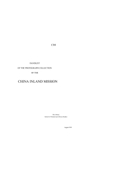 china inland mission - SOAS Digital Library