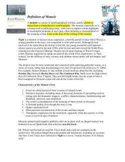 Definition of Memoir - Fort Johnson Middle School