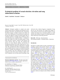 Ecological gradient of sexual selection: elevation and - U