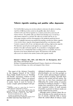 Tobacco cigarette smoking and patellar reflex depression