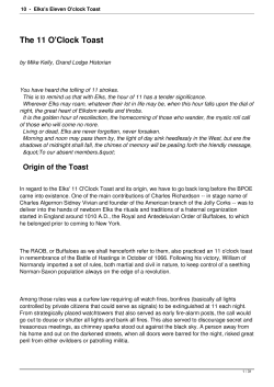 10 - Elks`s Eleven O`clock Toast
