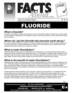 fluoride - Region of Durham