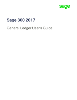 Sage 300 2017 General Ledger User`s Guide