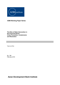 The Role of State Intervention in the Financial Sector
