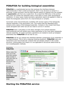 PDBePISA for building biological assemblies