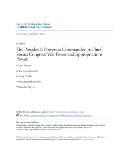 The President`s Powers as Commander-in