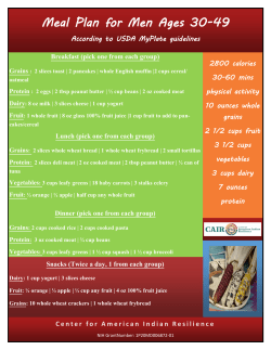 Meal Plan for Men Ages 30-49